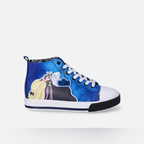 Disney Villains High Top Sneakers Women's Size 9 Lace Up Cruella Maleficent - Picture 5 of 8